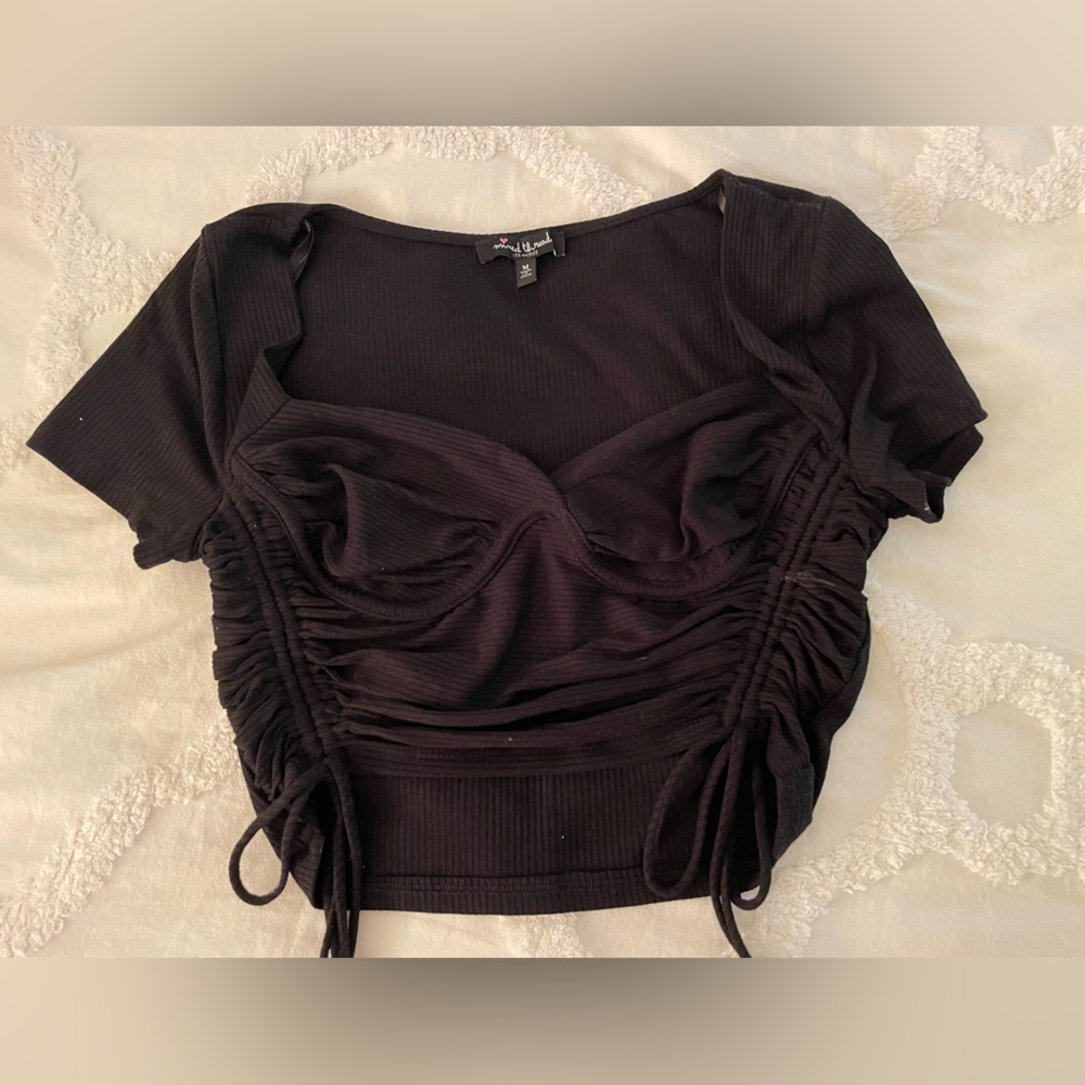 Mixed Threads Black Crop Top